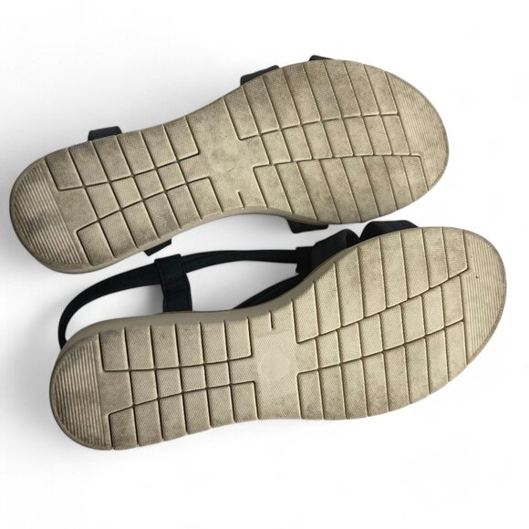 Easy‎ Street Navy Blue Strappy Wedge Sandals Women's SZ 6 Comfort Cushion NWOT - Picture 5 of 6